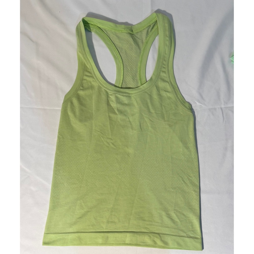 Lululemon Swiftly Tech Racerback Tank Top Lime Green Heathered Size 4